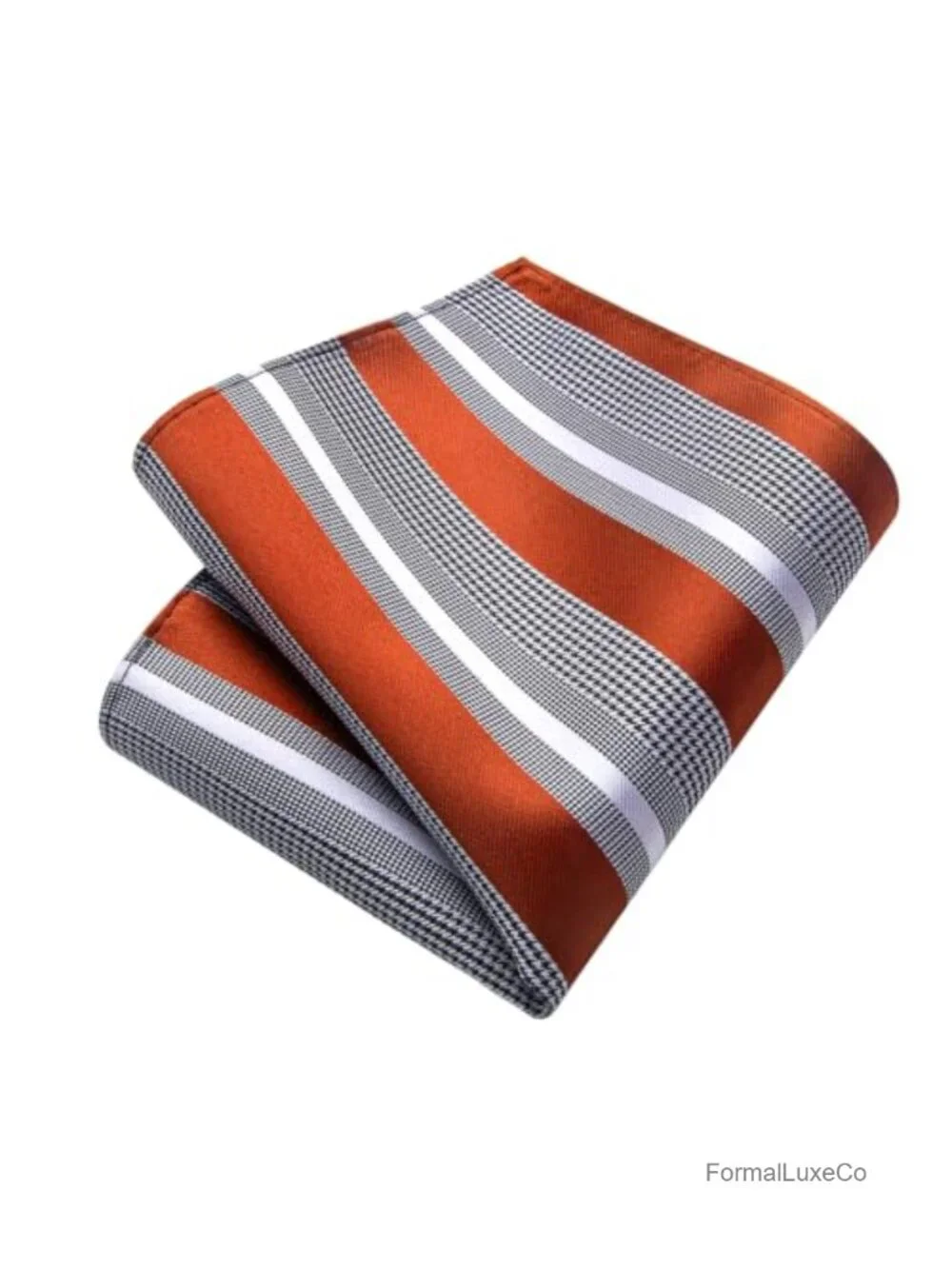 Silk Blend Striped Tie and Pocket Square Set for Men Formal Wedding Gift